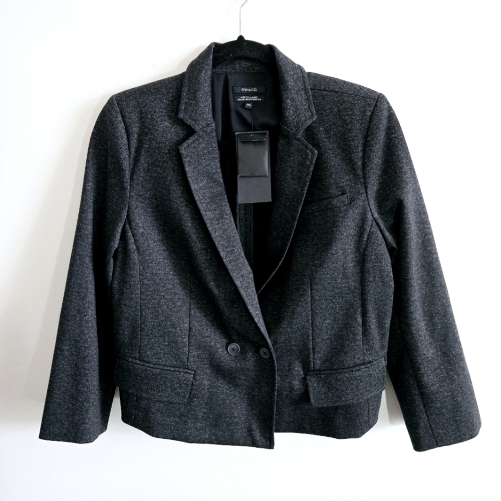 RW&CO | NWT M Boxy Blazer Suit Jacket | dark grey